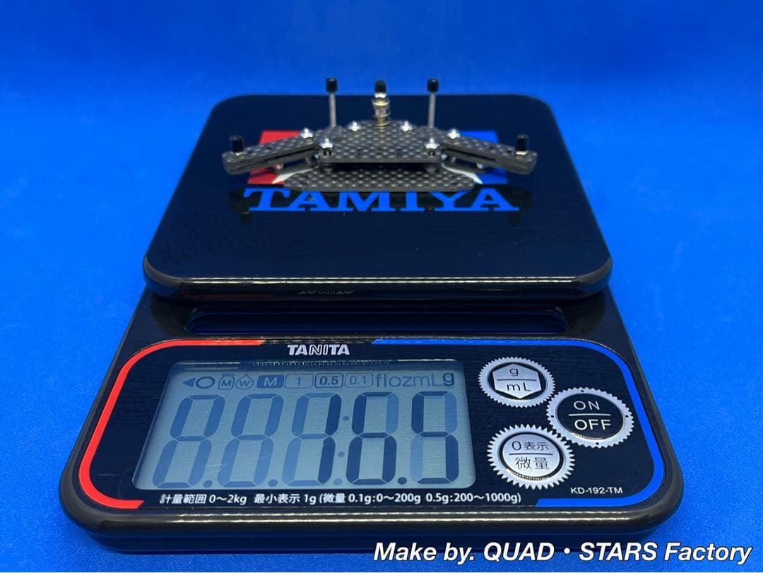 【ミニ四駆・MS用】１軸リヤアンカー　ブラックアウト／カーボン【19mm対応】