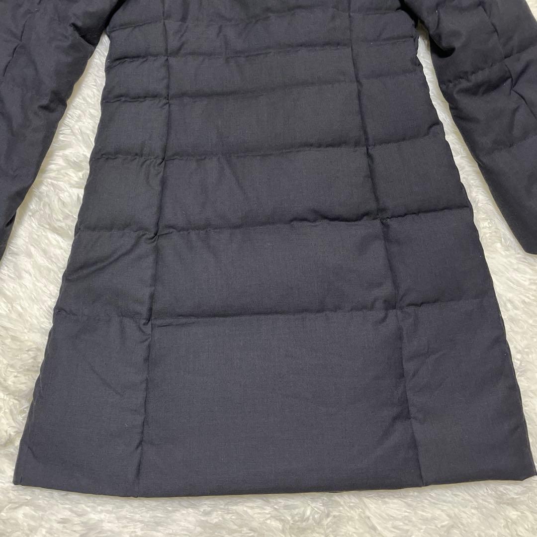 23区 ロングダウンコート ダークグレー 38 ショールカラー 女優襟