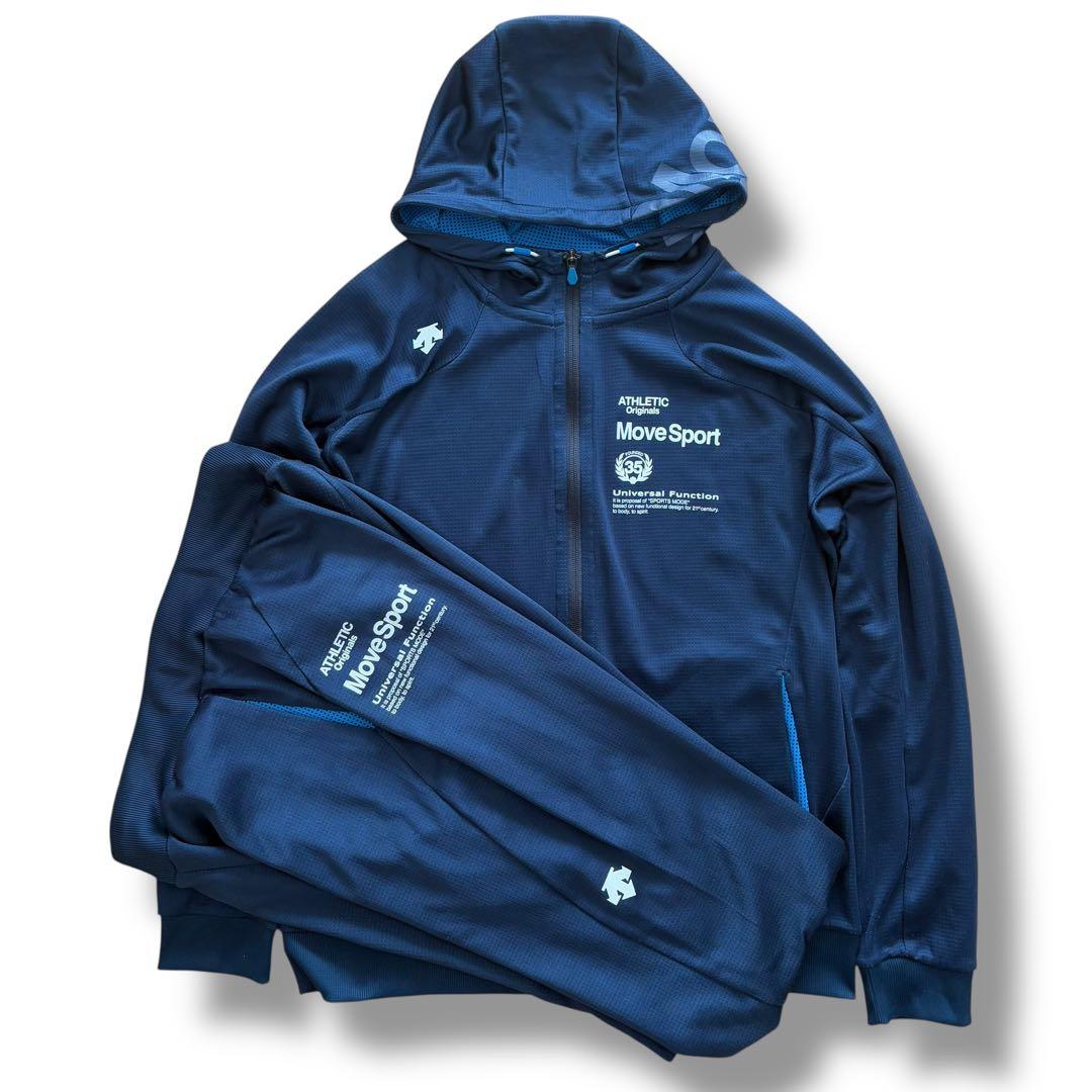 DESCENTE MOVE SPORT ジャージ パーカーセットアップ ネイビー - メルカリ