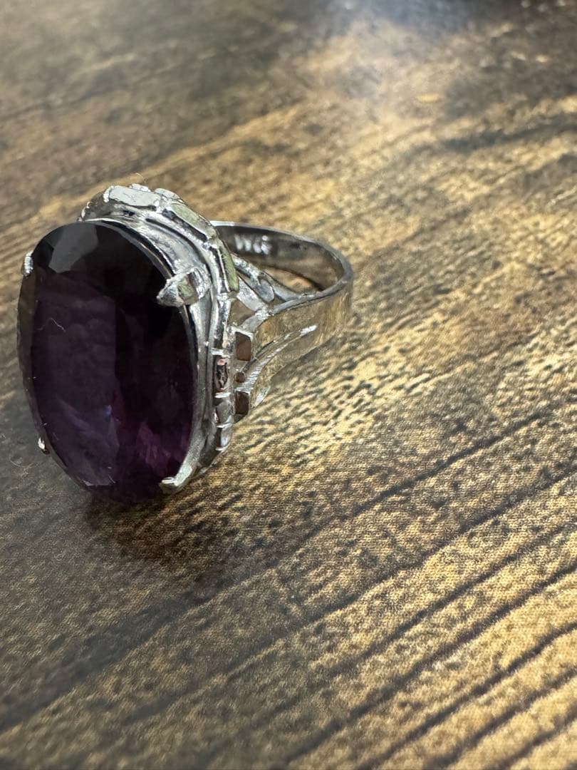 紫石　ヴィンテージリング　wg 6.74g