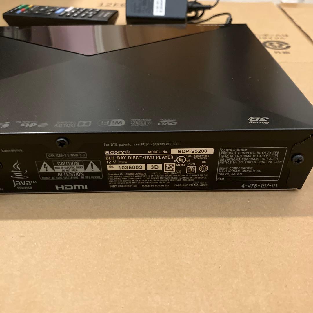 Sony BDP-S5200 ブルーレイプレーヤー DVDリージョンフリー Sony