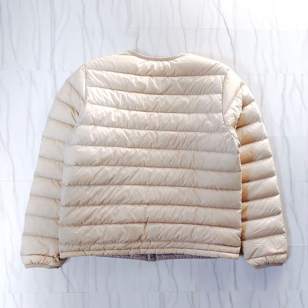 《美品》ダントン クルーネックインナーダウン オイスターホワイト Sサイズ