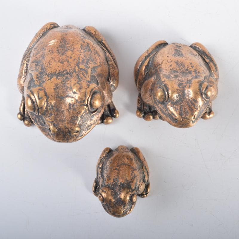 中国 古銅 蛙 紙鎮 置物 3点 N 4217 - メルカリ