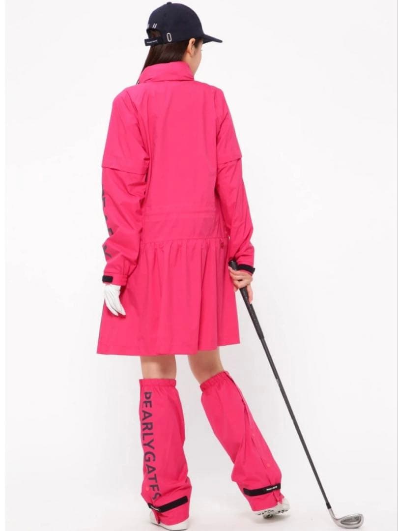 新品 パーリーゲイツ ナイロンストレッチ 千鳥柄レインウェア