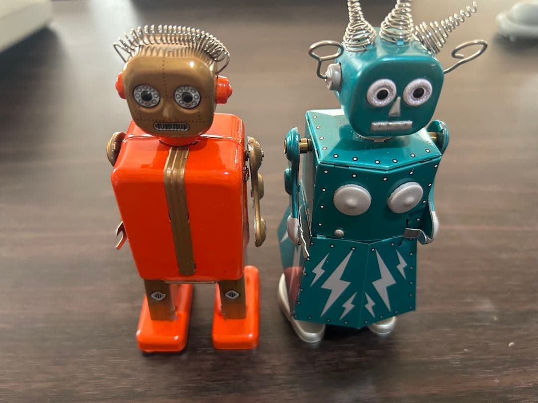 プロトンロボット ゼンマイ式 ブリキ ロボット 2体セット ヴィンテージ