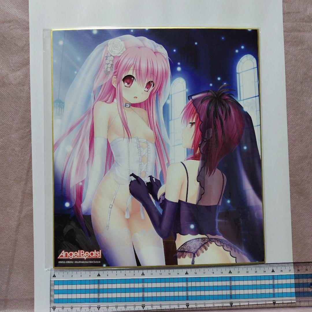 エンジェルビーツセット　イラストボード 色紙 ポストカード 缶バッチ