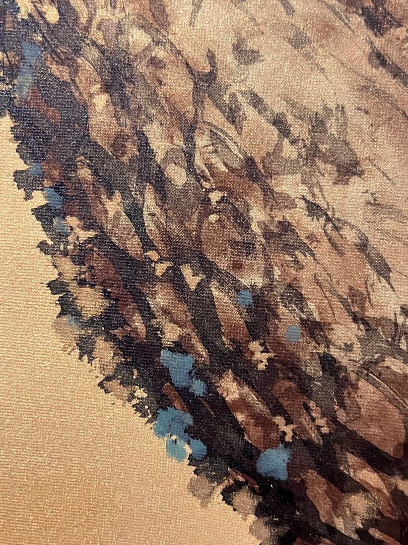 国井幸雪『遊鯉』 肉筆 共箱 日本画 掛け軸 掛軸 金泥 絵画 茶掛 錦鯉 こい