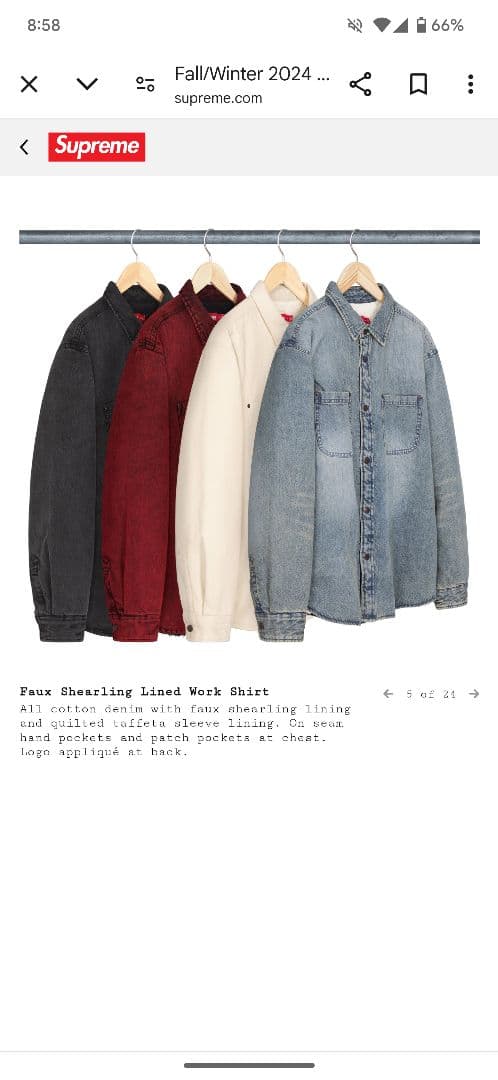 Supreme Faux Shearling Lined Work Shirt - メルカリ
