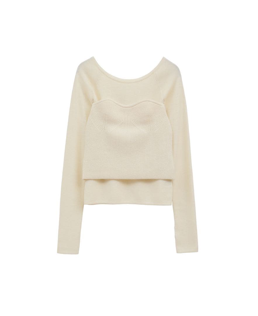 CLANE クラネ BUSTIER SET KNIT TOPS アイボリー