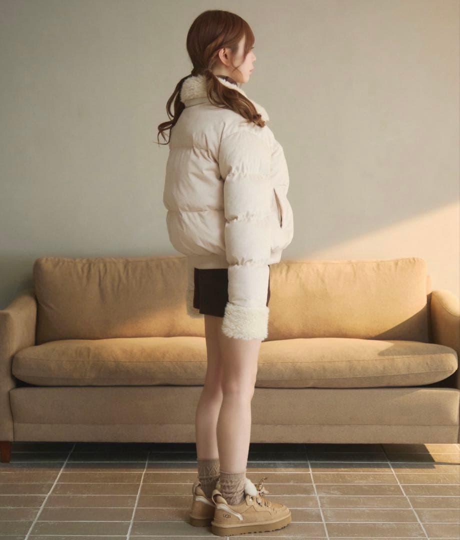 最安値】TITTY&CO. キルティングボアダウン アイボリー - メルカリ