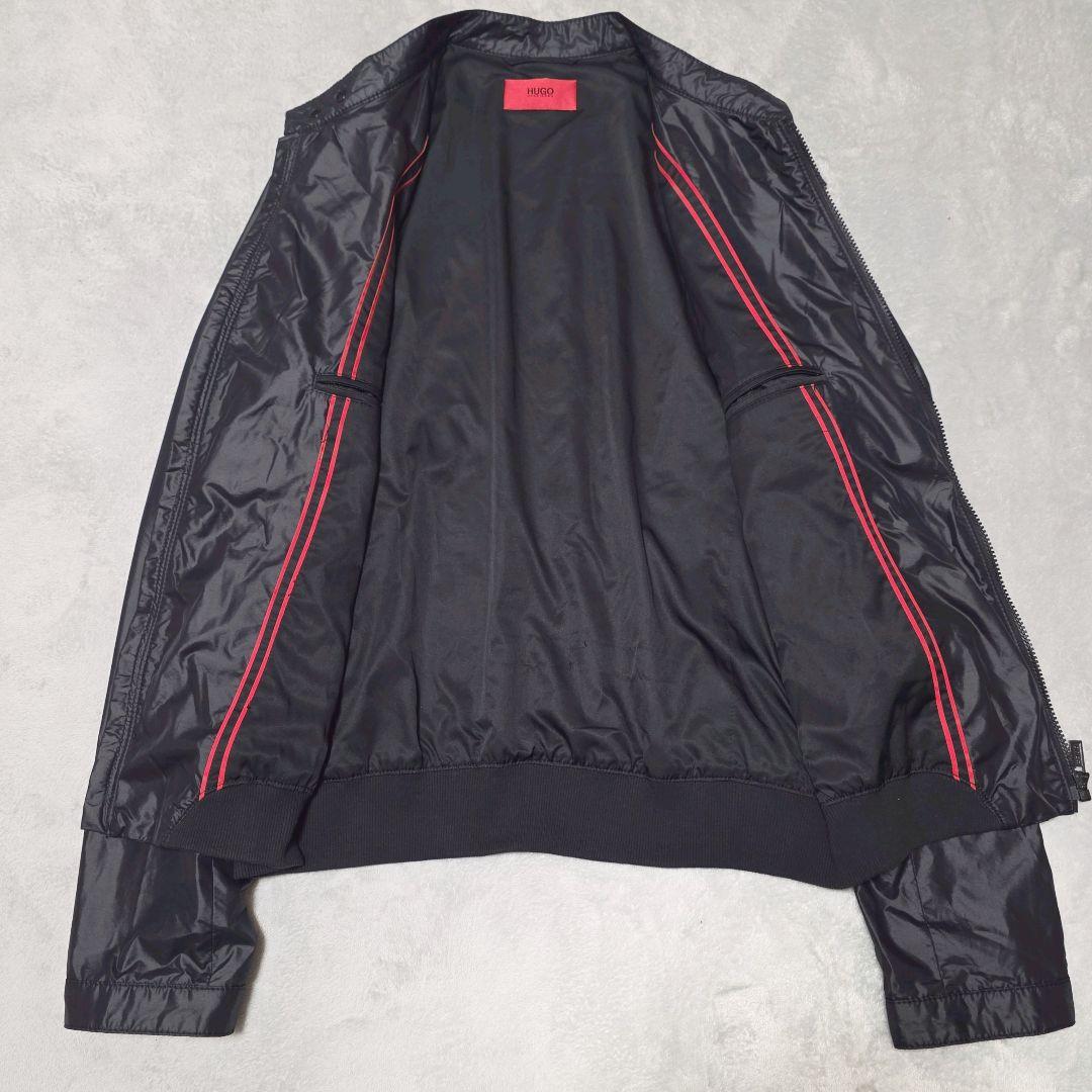 美品 ヒューゴボス ナイロン ライダース XL 赤タグ パンチング 薄手