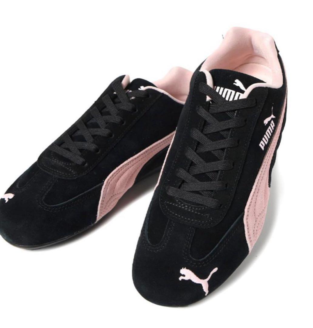 PUMA スエード ブラック ピンク スニーカー