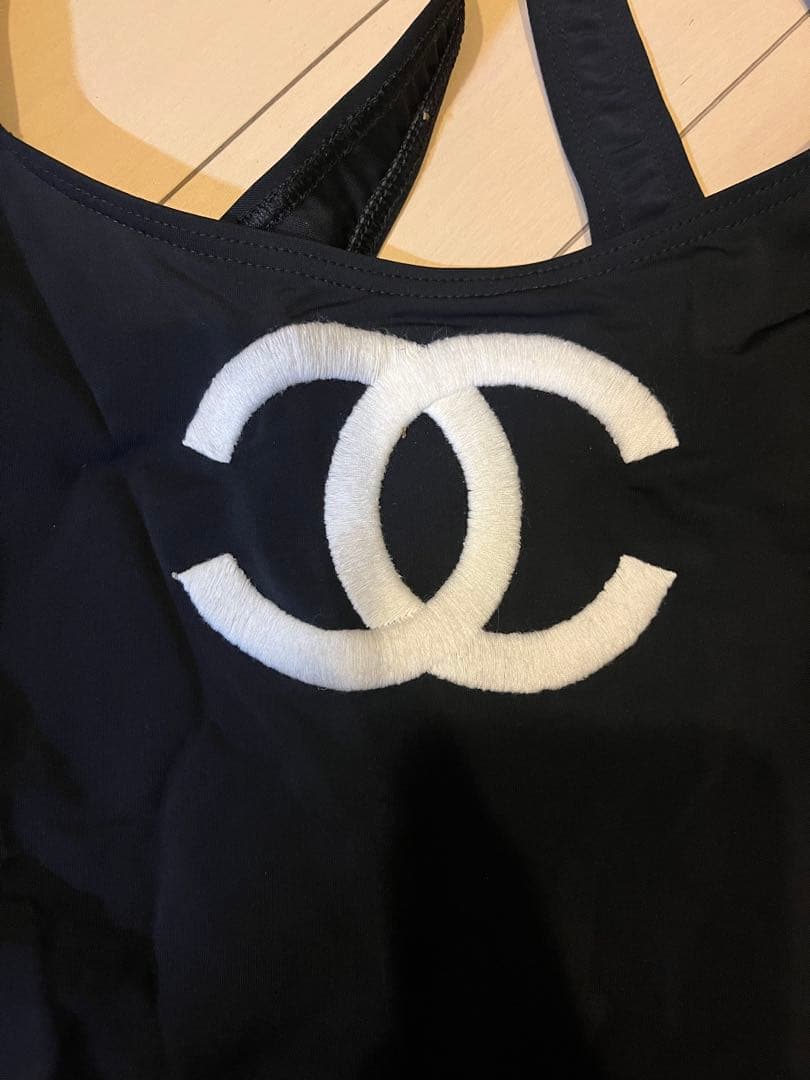 激レア 正規品 CHANEL ワンピース水着 黒 38 レア ヴィンテージ