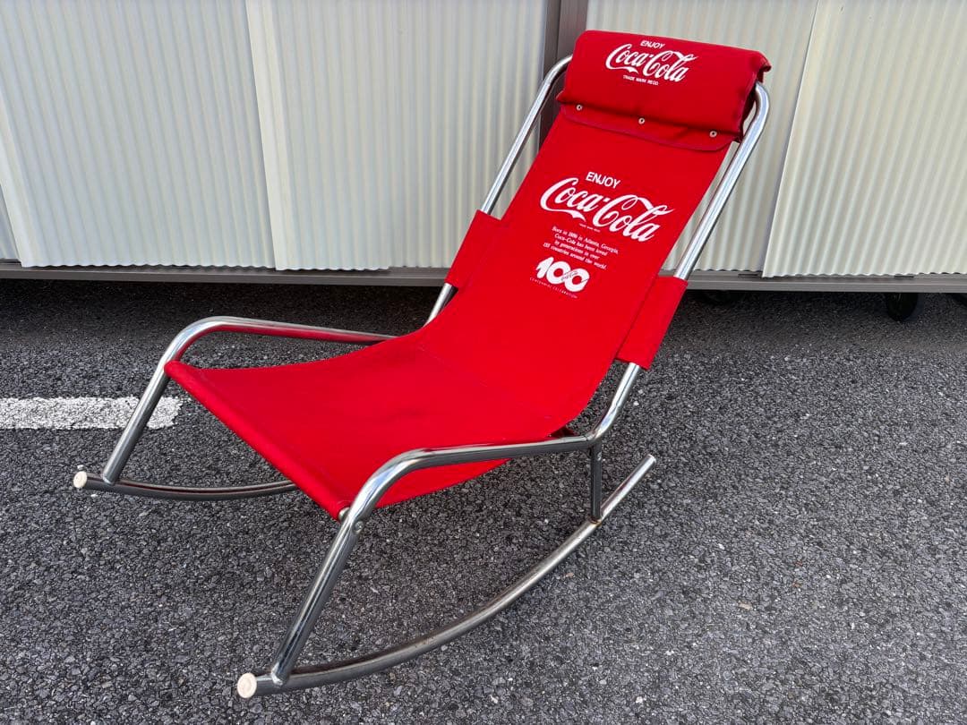 Coca-Cola　コカコーラ　ロッキングアウトドアチェア　100周年記念 た*た様 コカ・コーラ 100周年 ロッキングチェア 非売品 アウトドア