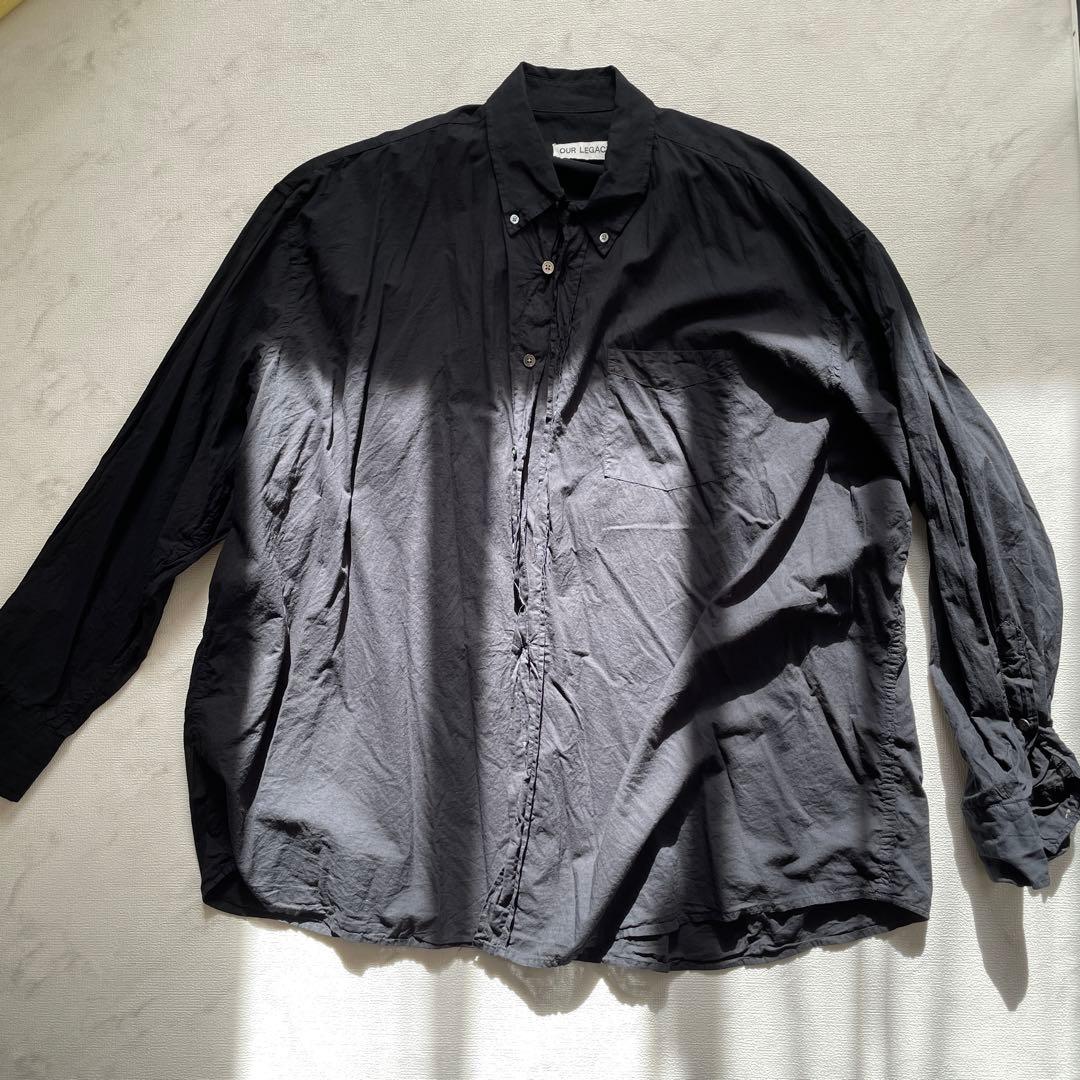 あ*ち様 OUR LEGACY Borrowed BD Shirt MR192B Our Legacy - Borrowed BD Shirt Blue Candy Stripe Oxford