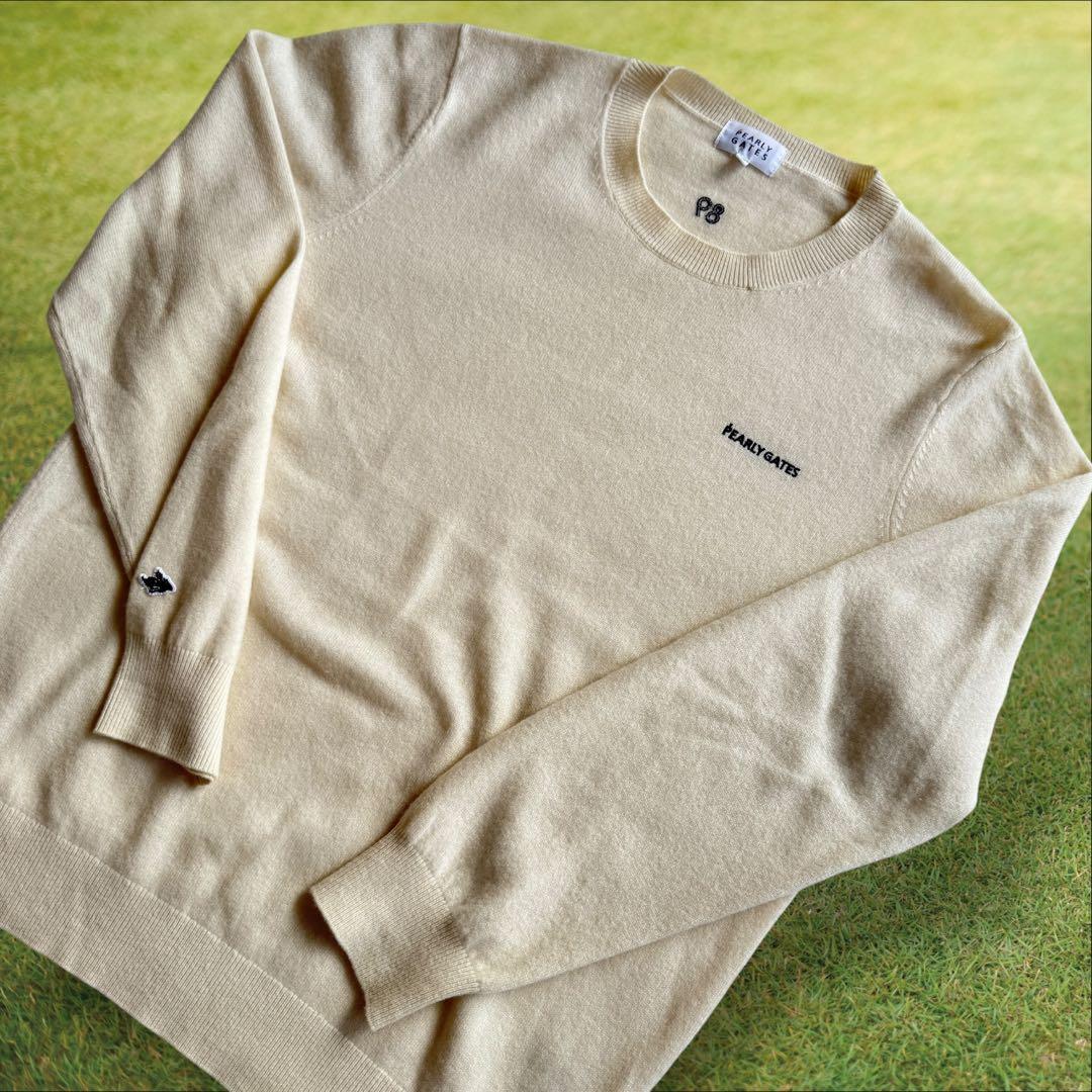 カシミヤ100% パーリーゲイツ　ニット　セーター　6 XL 白　アイボリー PEARLY GATES（パーリーゲイツ） 【美品】パーリーゲイツ セーター