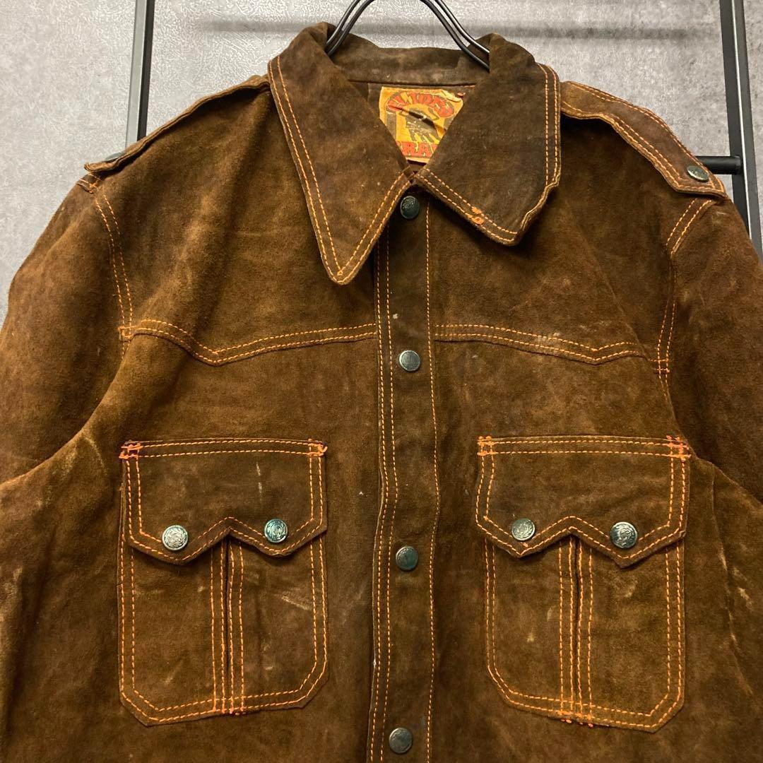 メキシコ製《US古着》ヴィンテージ スエード/レザー ジャケット メンズL-XL