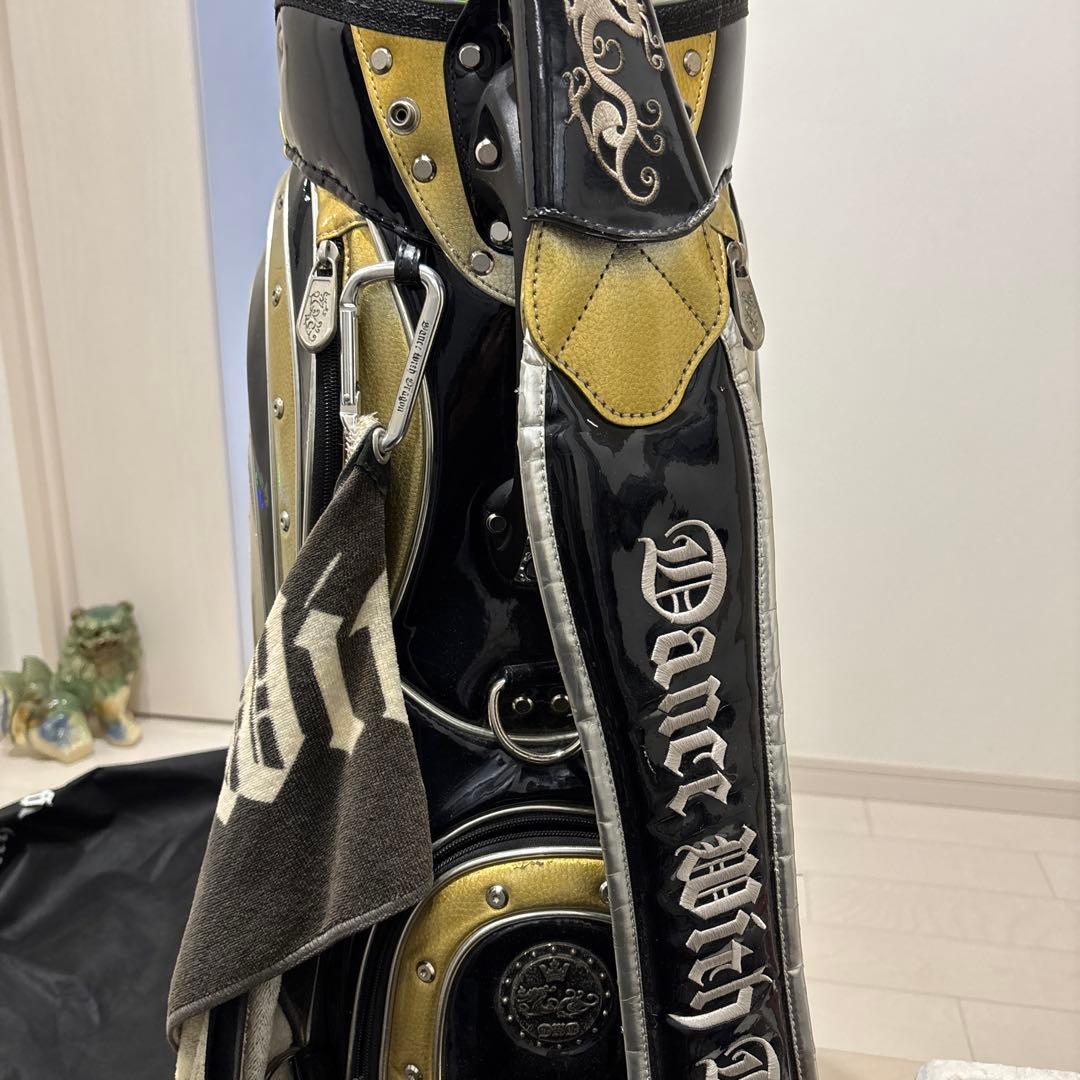 ダンスウィズドラゴン スカルデザイン キャディバッグ 黒と銀 - メルカリ