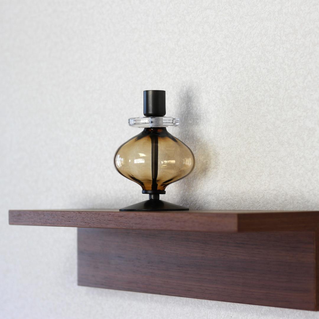 美品】エリックホグラン キャンドルスタンド オニオン型 アンバー 01