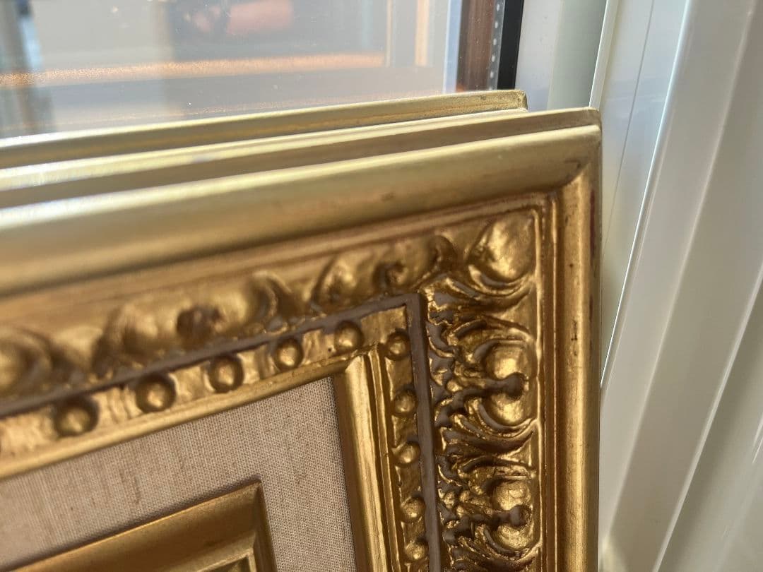 ウッド作　テトンズ川　　ワイオミングの流れ　油絵