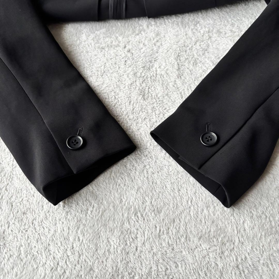 美品 PLST プラステ ノーカラー パンツスーツ ブラック M セットアップ