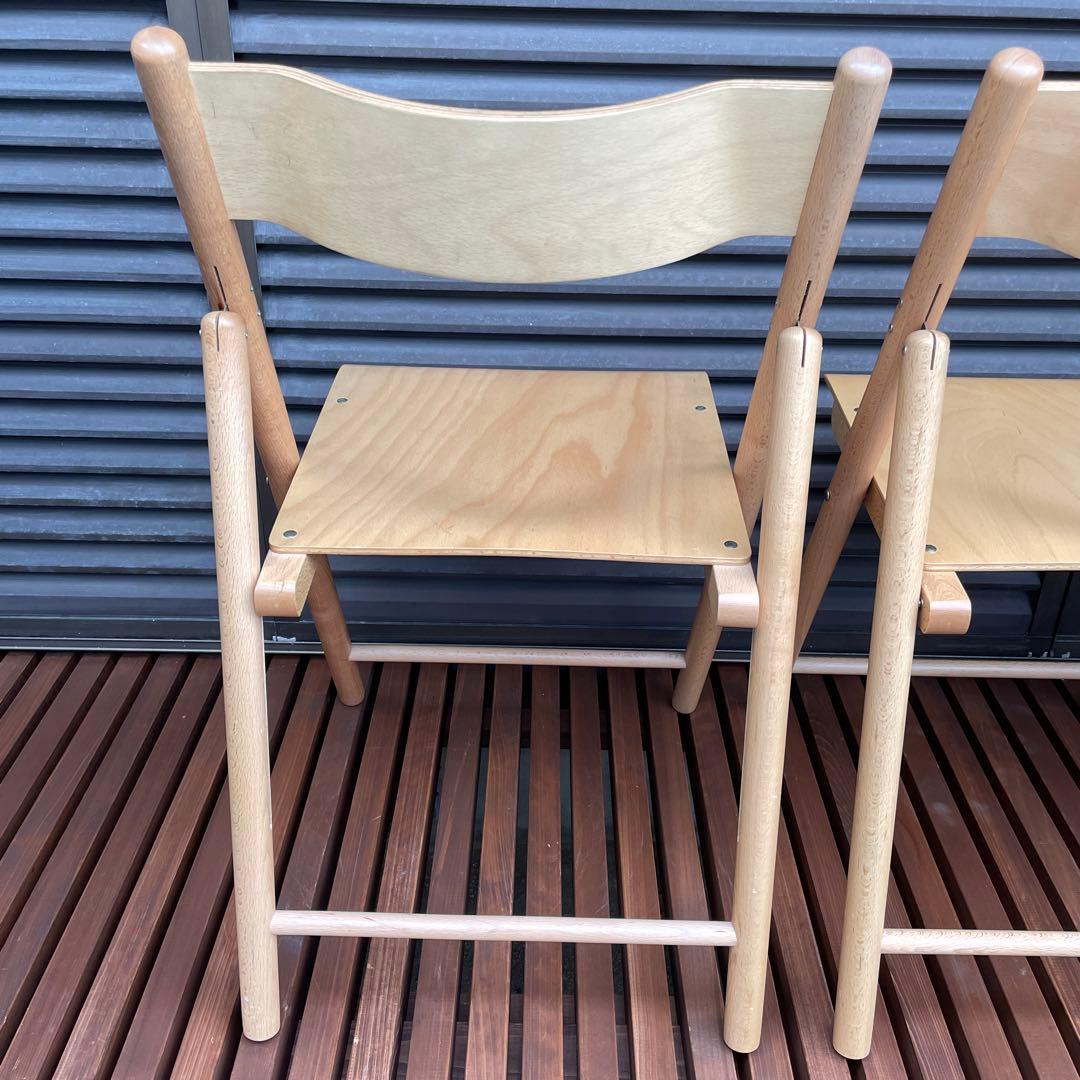 無印良品 廃盤 木製折りたたみチェア 3個セット - メルカリ