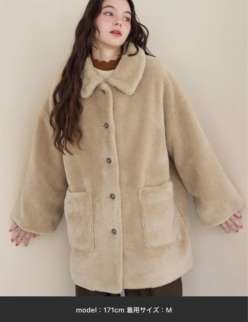 ルーズ2way ボアコート OLUN オルン インフルエンサー きりまるちゃん