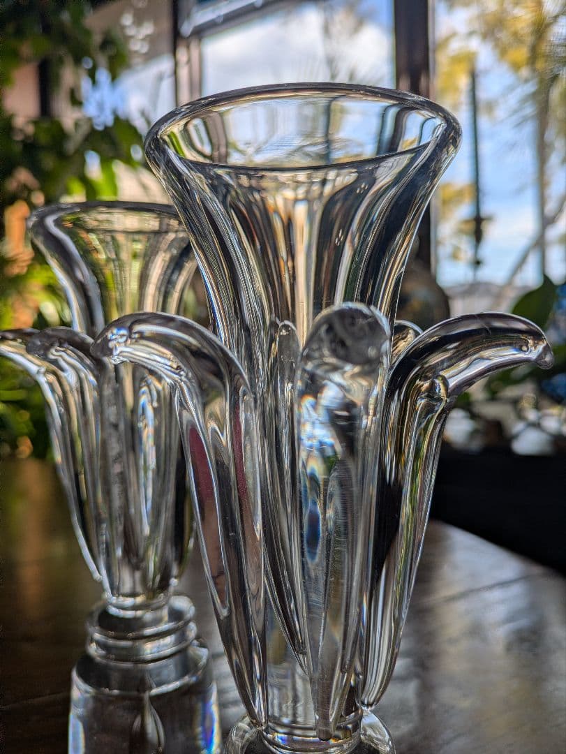 レア Steuben クリスタル ヴェルサイユ キャンドルスティック 2個