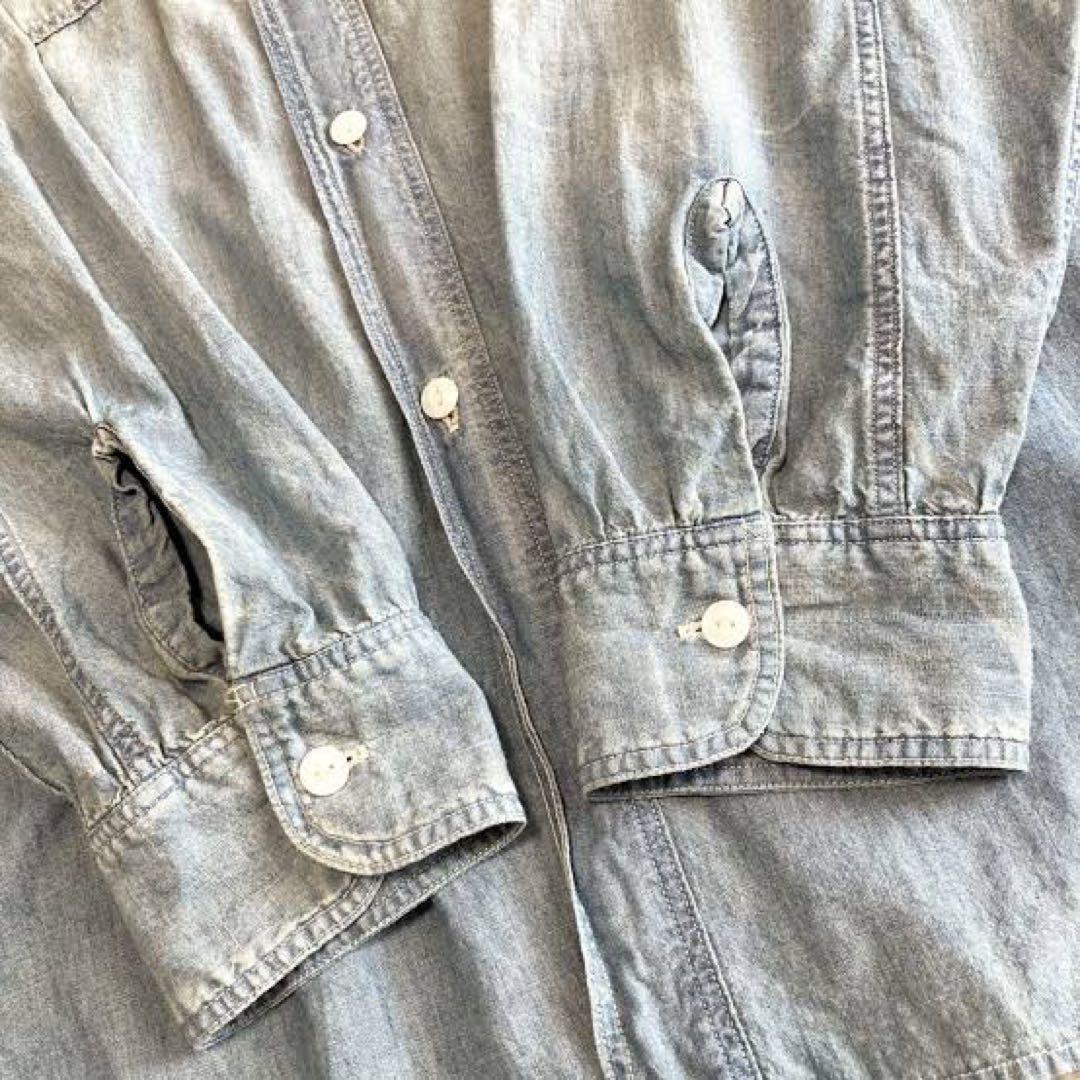 BOWWOW シャンブレーシャツ ヴィンテージ加工 XL デニムシャツ - メルカリ