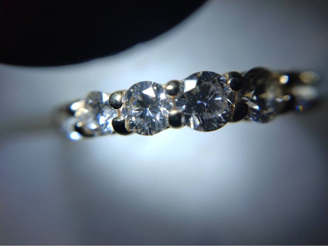 K18YG/ ダイヤリング 1.00ct ハーフエタニティ