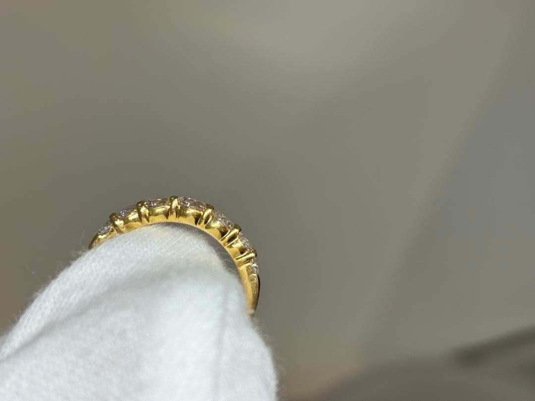 K18YG/ ダイヤリング 1.00ct ハーフエタニティ