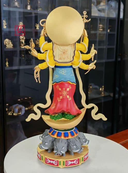 修縁堂】古美術品 細工 三面仏菩薩 辟邪 開運 工芸品 置物