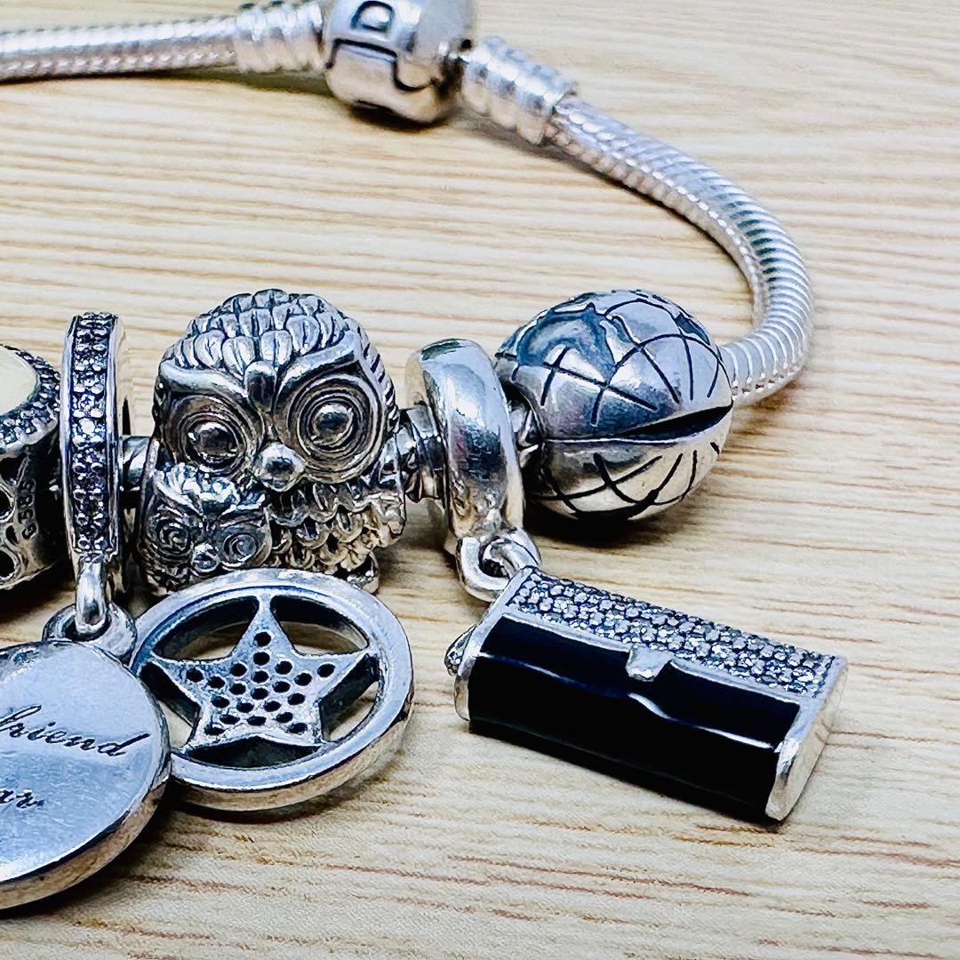 Pandora パンドラ チャーム7個付き シルバー ブレスレット 925 - メルカリ