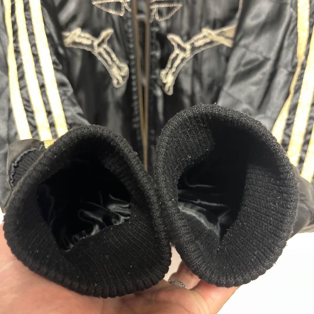 希少】アディダス オリジナルス スカルボーン スカジャン 黒×金 XL