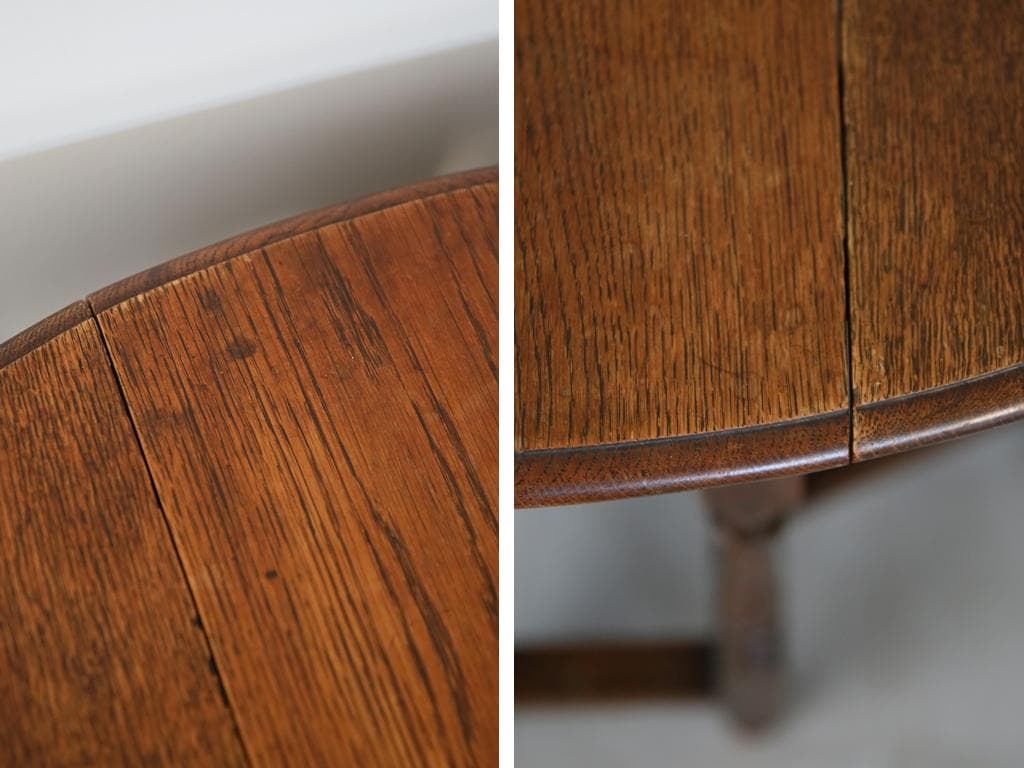 英国アンティーク木製ゲートレッグテーブル/ダイニング机バタフライ(91