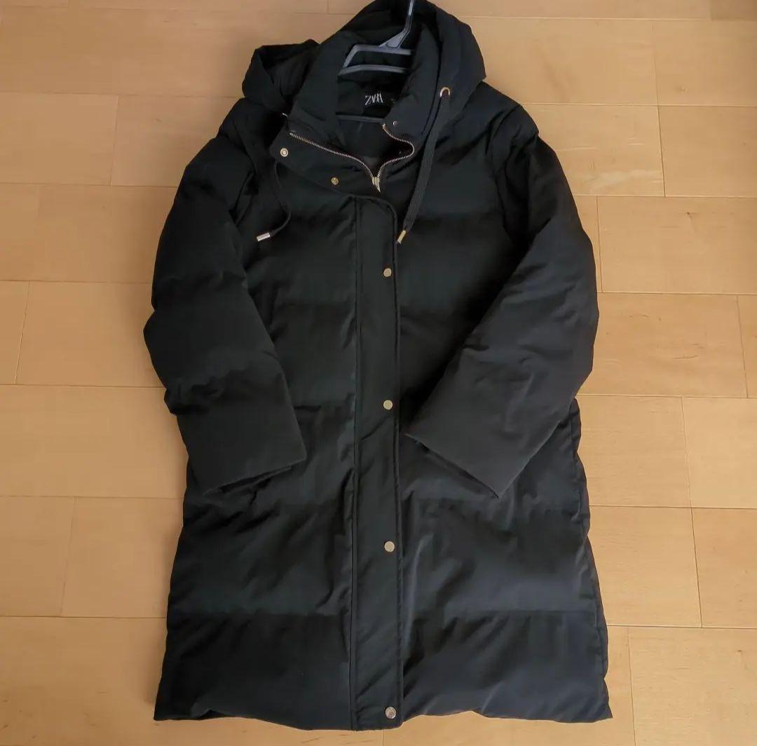 ZARA　ダウン　ダウンコート　ブラックダウン　美品 🦁ྀི🖤 今年GETした一番のお気に入りダウンが可愛すぎる…！ @zara の
