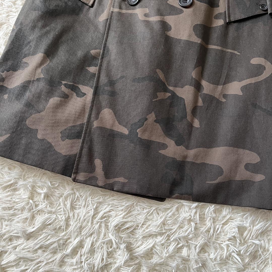 極美品☆XL☆アクアスキュータム 迷彩カモフラージュ柄 トレンチコート