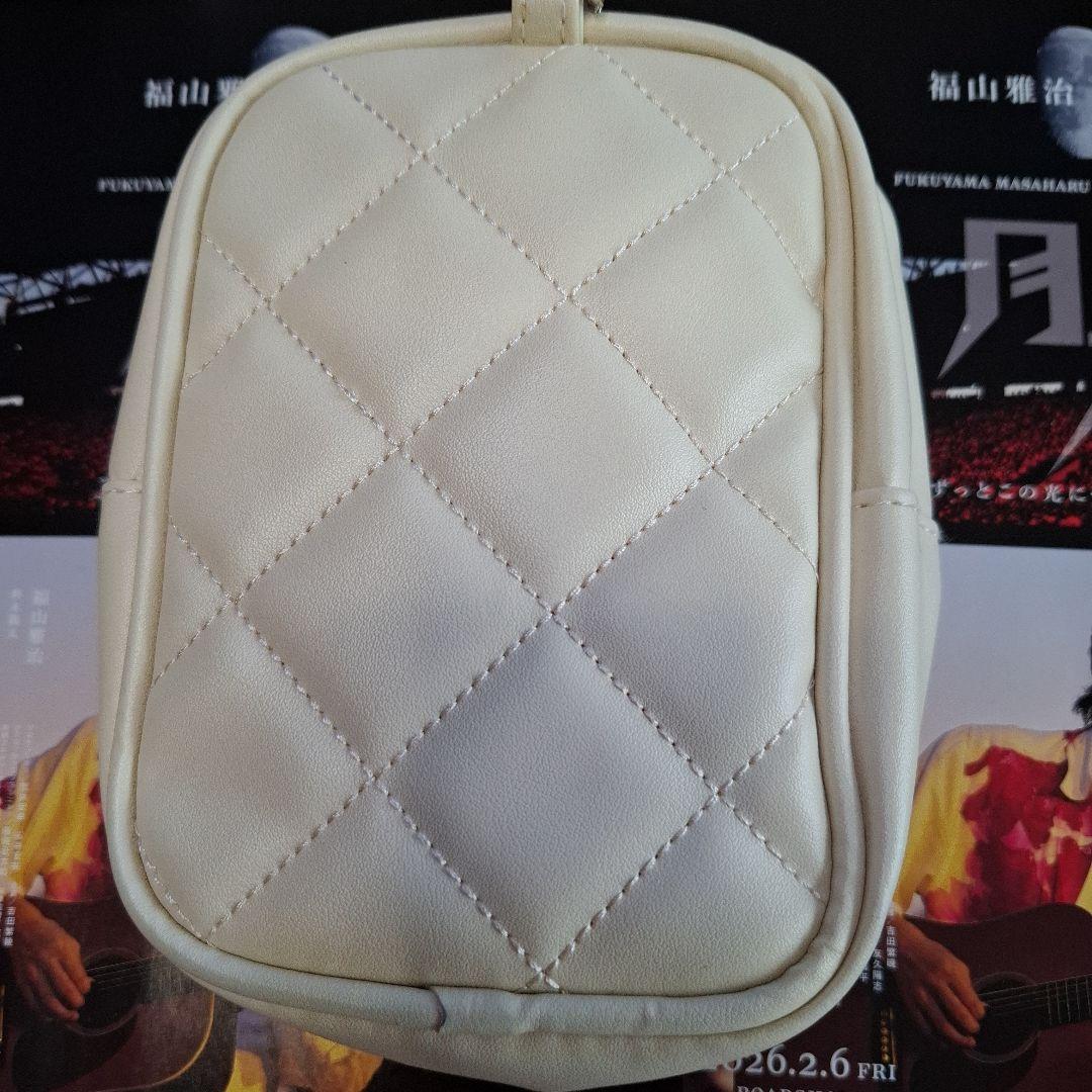 新品　初代　福山雅治ちびぬい限定　ちぃましゃ　ニット帽風　ポーチ（ホワイト）