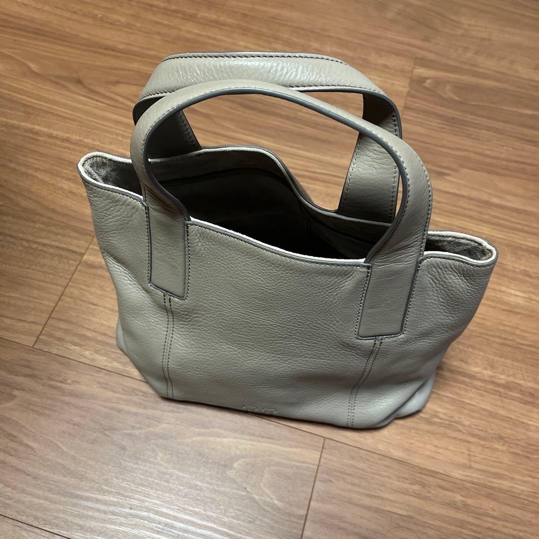 アウトレット ショップファッション - グレー レザー トートバッグ