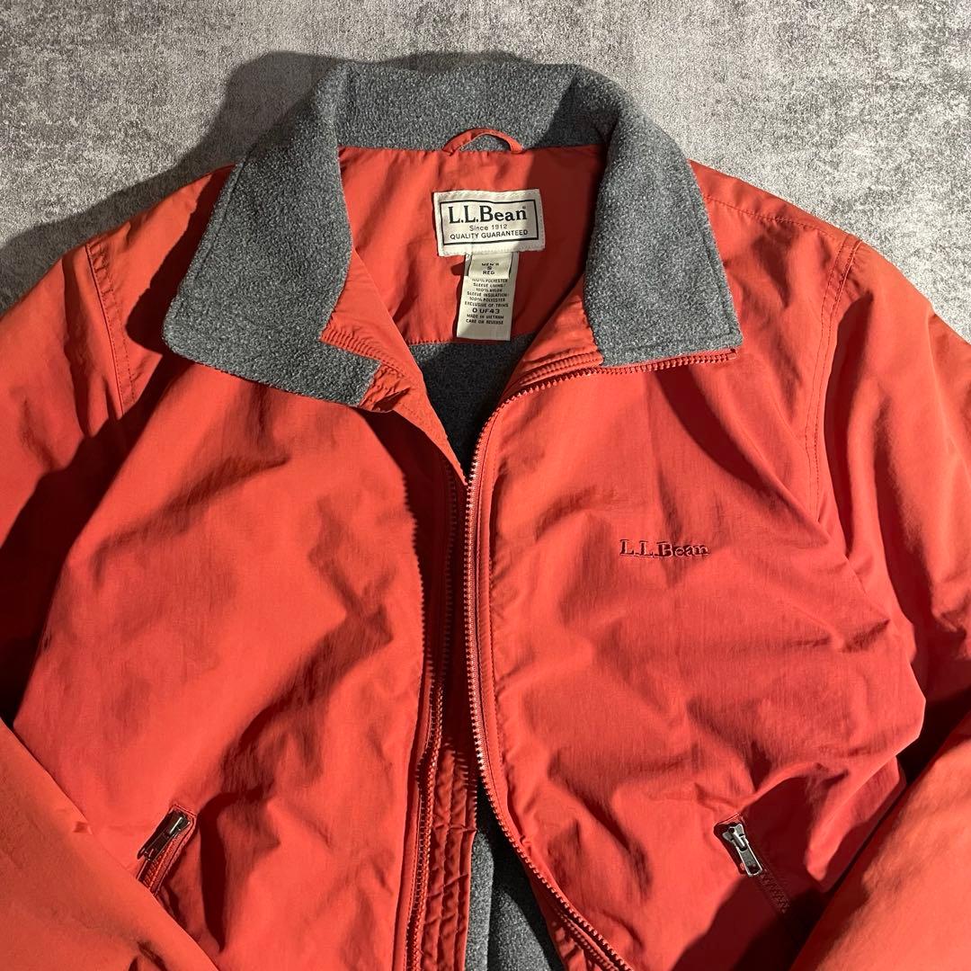 L.L.Bean古着ウォームアップジャケット短丈刺繍ロゴ裏地フリース