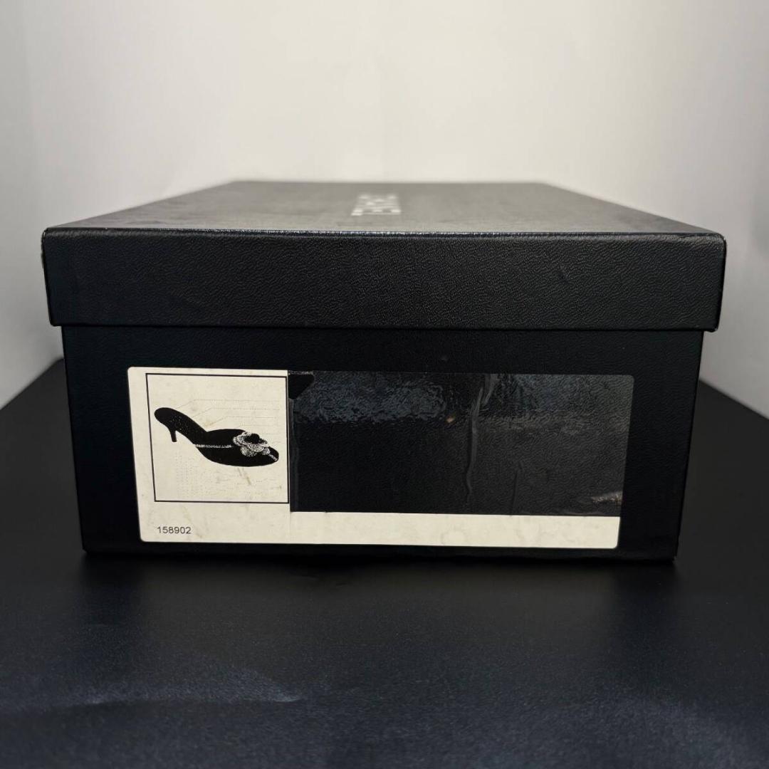 シャネル ミュール パンプス カメリア フラワー ヒール 36.5 23.5cm