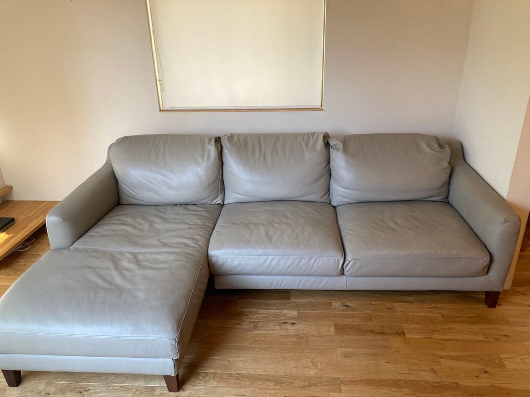 アクタス　レザー L字型　ソファ 【北海道札幌市】 □ACTUS/アクタス□総革 カウチソファ L字 3人掛け 黒 | 入荷商品