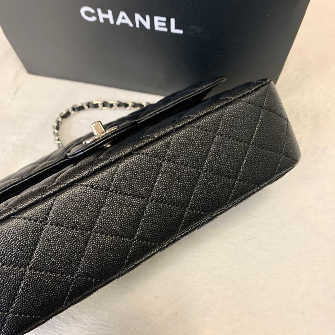 ノベルティCHANEL チェーン フラップバッグ キャビアスキン 2way