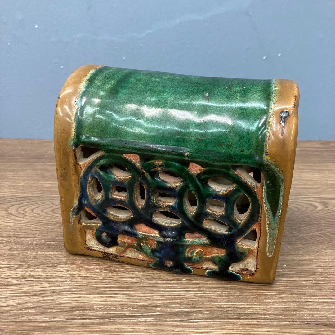 E-壁 中国美術 陶器製 陶枕 とうちん 透かし彫り 古銭文様 陶器製 雑貨 E-壁 中国美術 陶器製 陶枕 とうちん 透かし彫り 古銭文様 陶器製 雑貨