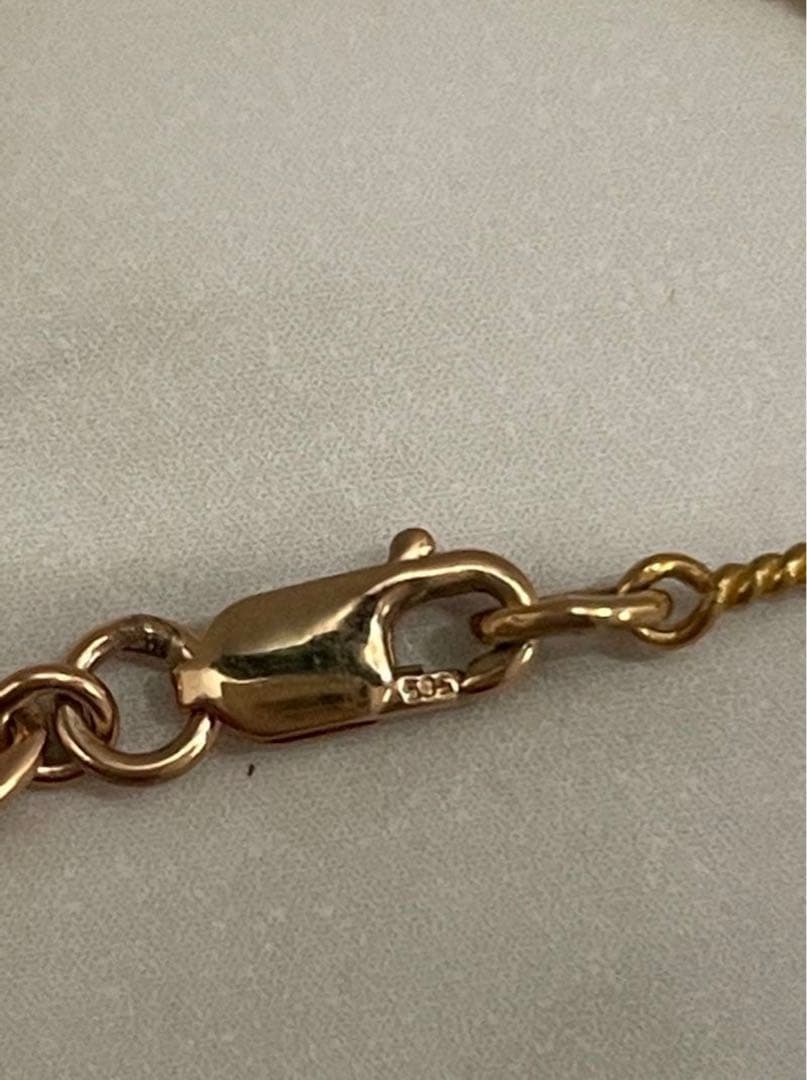 22k 8.6g ツイストチェーン 20インチ 50センチ 22金　無垢