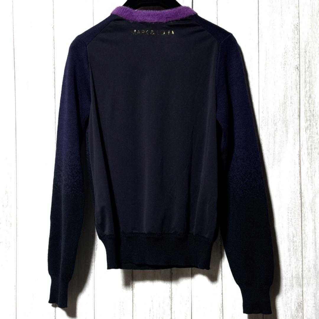 マークアンドロナ Vネック ニット MARK & LONA スカル 素材切替 - メルカリ