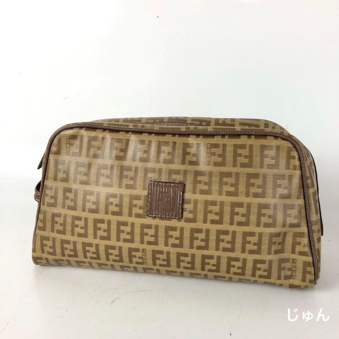 FENDI フェンディ ズッカ柄 ポーチ ブラウン レディース ブランド