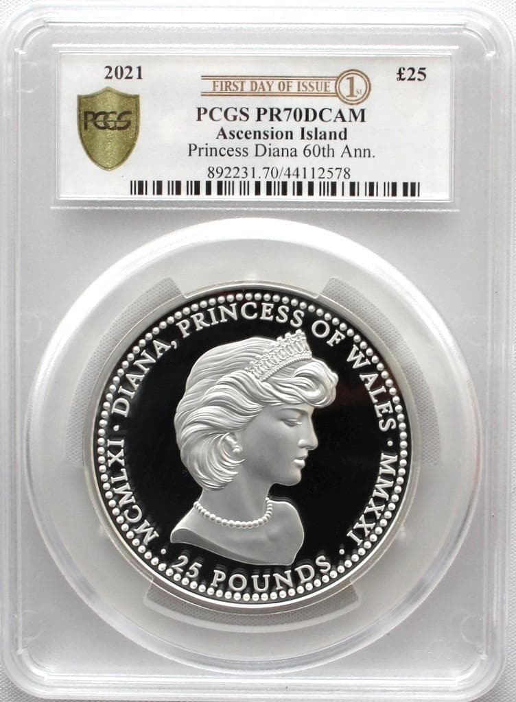 2021年アセンション島 ダイアナ妃生誕60周年 5oz銀貨 PCGS PR70 - メルカリ