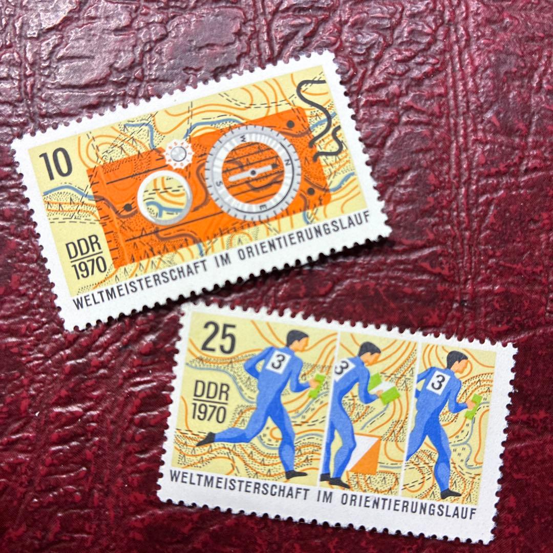 77360セール現品限 外国切手 東ドイツ発行オリエンテーリング2種揃