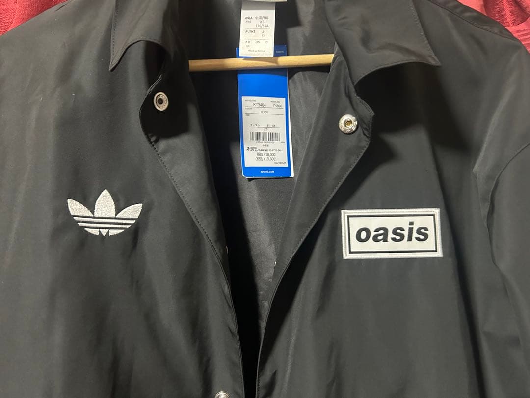 【完売品】﻿ adidas × oasis コーチジャケット　黒　XSサイズ